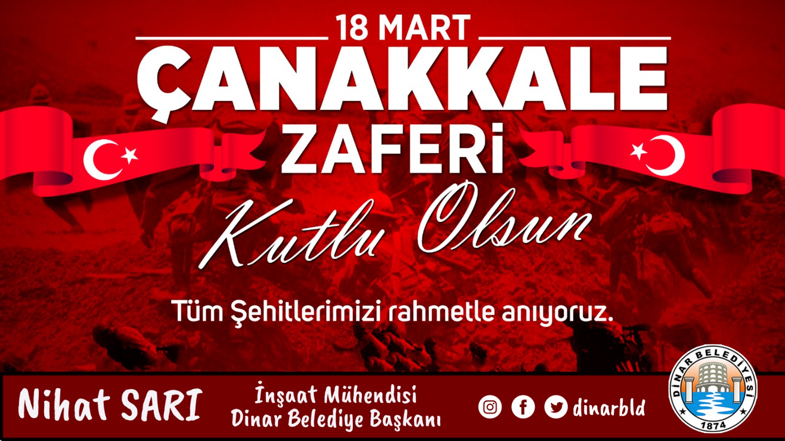 Belediye Başkanımız Nihat Sarı’dan 18 Mart Çanakkale Zaferi Ve Şehitleri Anma Mesajı