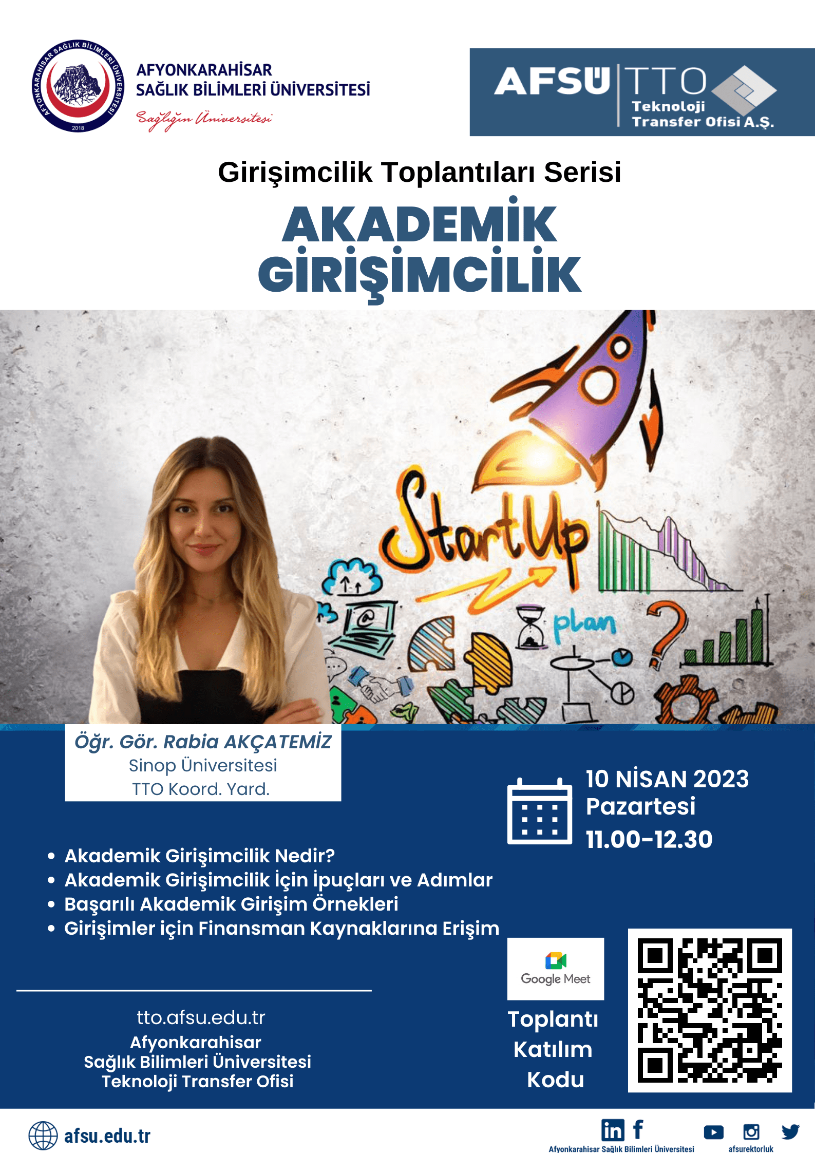 Afsü Tto Girişimcilik Toplantıları Serisi 01: Akademik Girişimcilik (10 Nisan 2023)