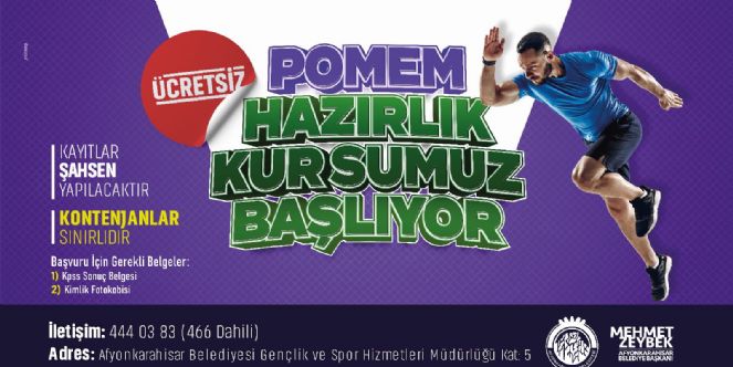 Afyonkarahisar'dan Ücretsiz POMEM Hazırlık Kursları Başladı