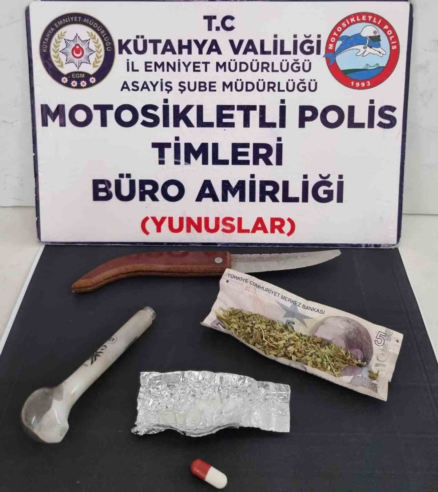 Kütahya'da Motosikletli Polis Timlerince uyuşturucu operasyonu