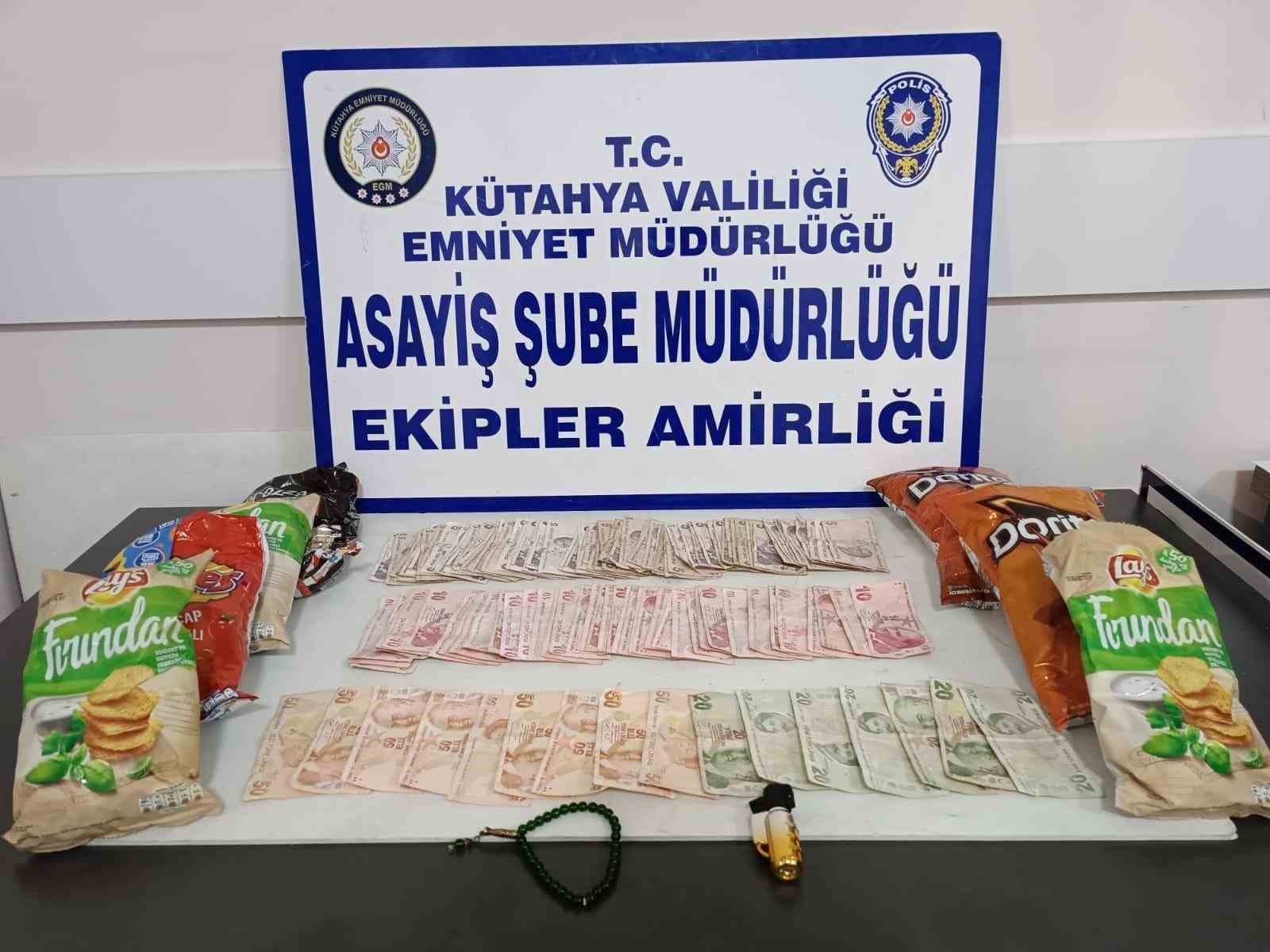 Kütahya'da market hırsızı yakalandı.