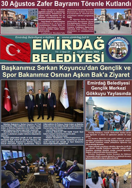 Emirdağ Belediyesi'nden 15-30 Ağustos Faaliyetleri Bülteni!