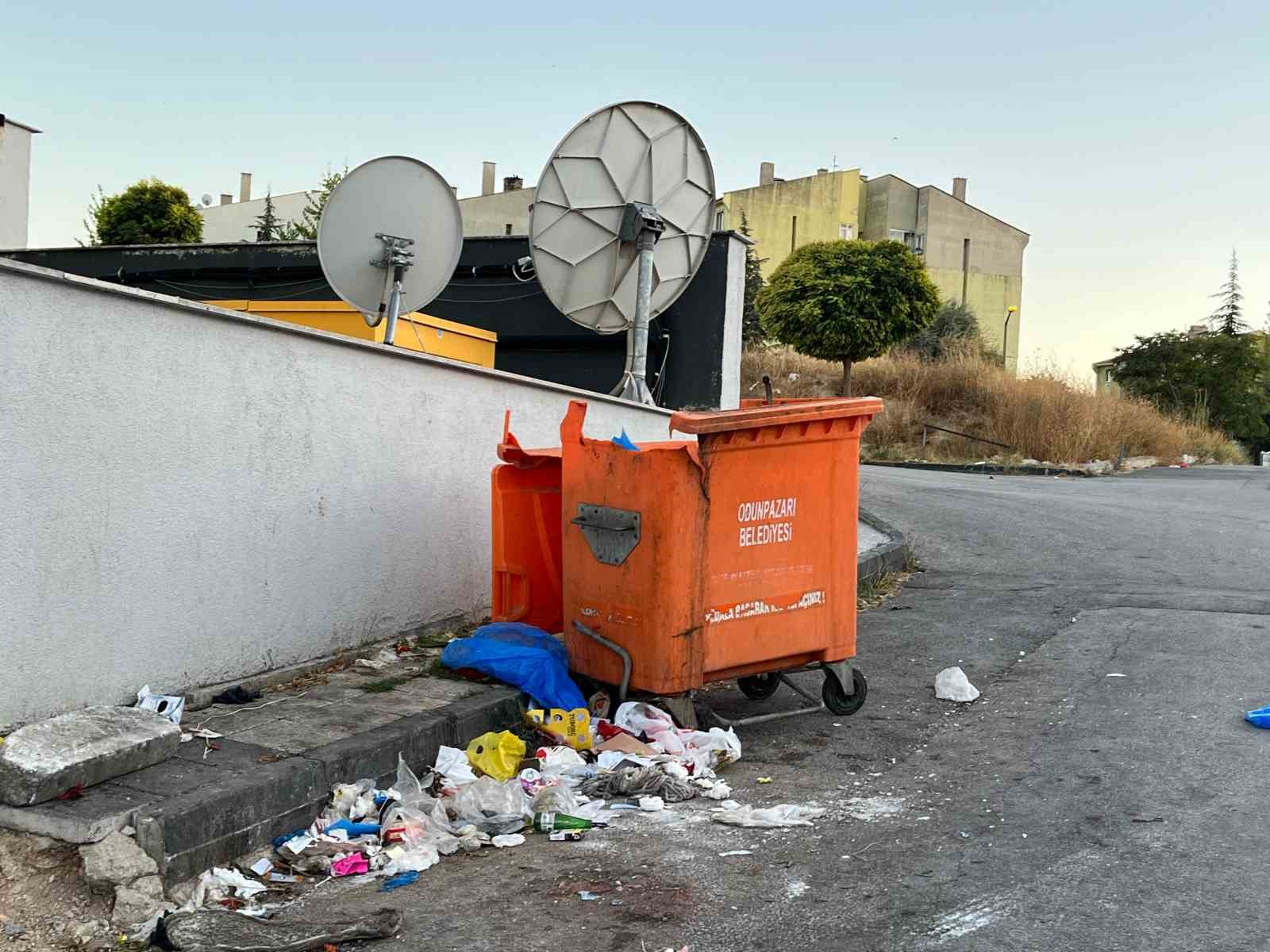 Eskişehir'de çöp konteyneri çevre kirliliğine yol açtı.