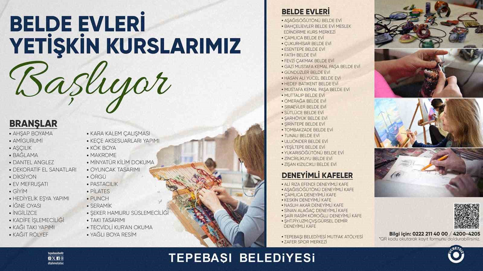 Tepebaşı Belediyesi Yetişkin Kurslarına Kayıtlar Başladı