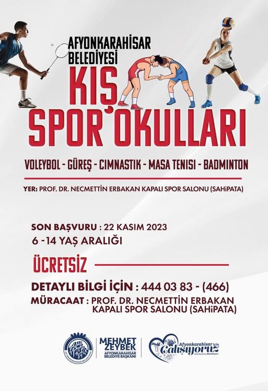 Afyonkarahisar'da Çocuklara Kış Spor Okulları Başlıyor!