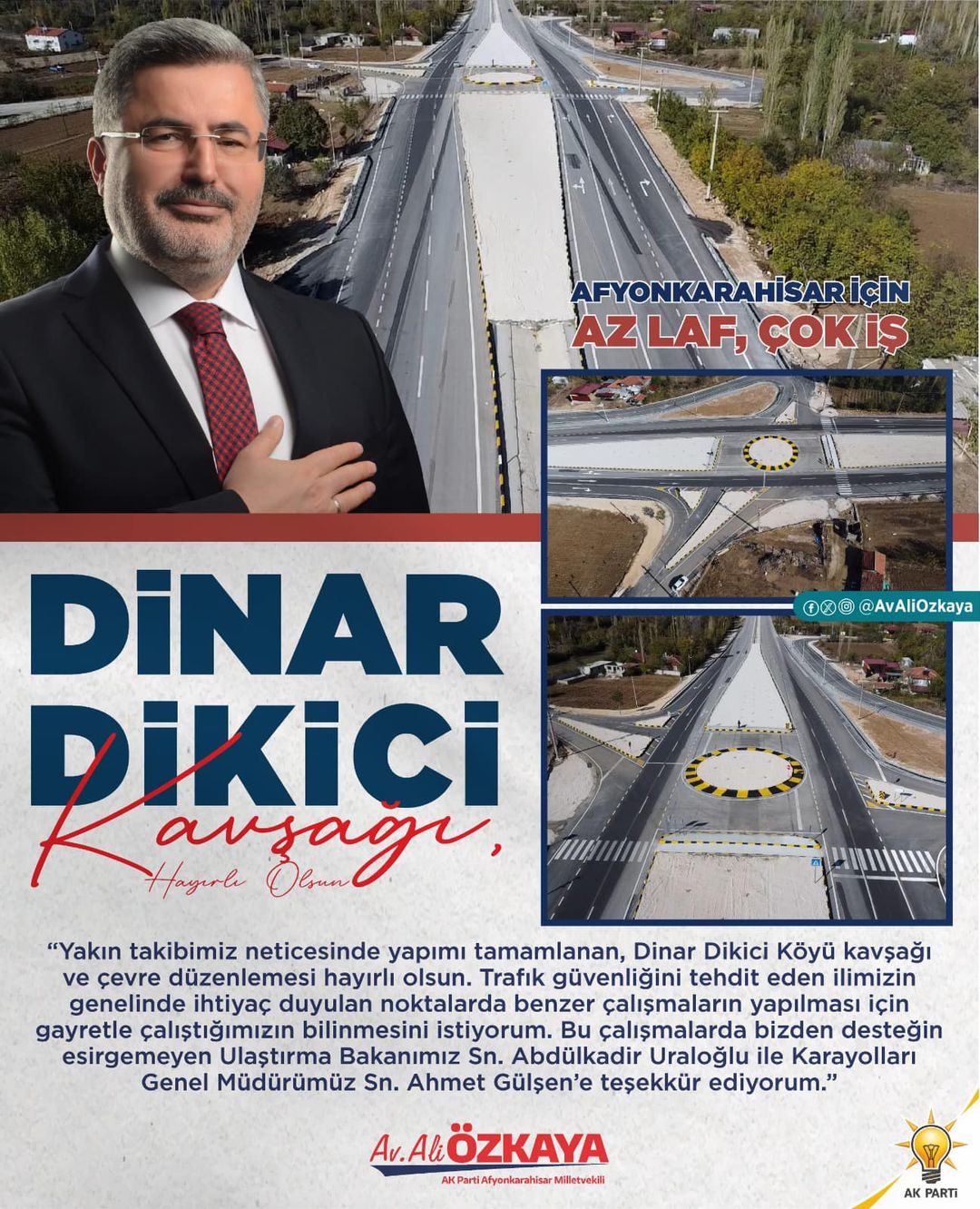 Afyonkarahisar'da Yeni Kavşak Açıldı!