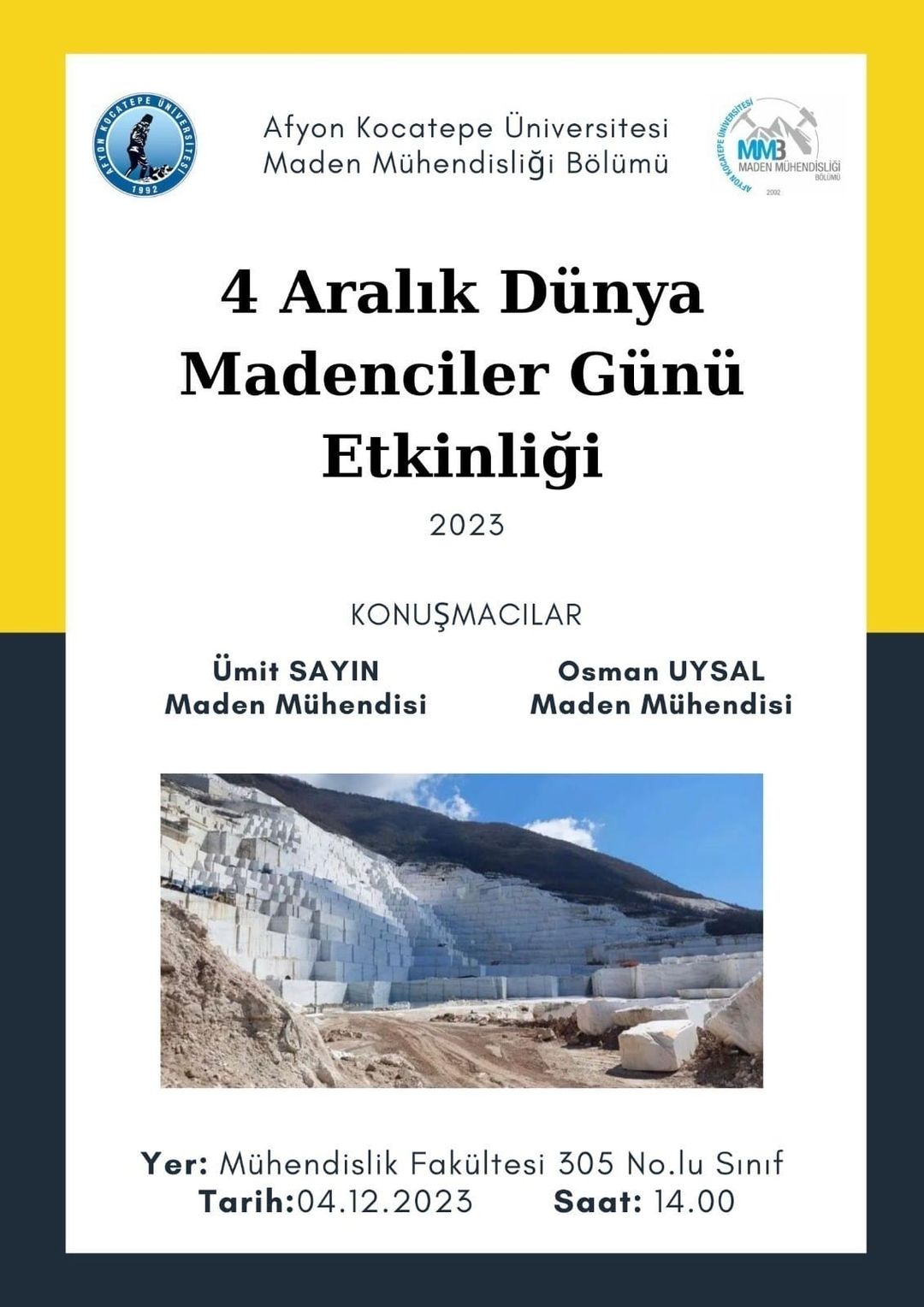 AKÜ, Dünya Madenciler Günü için özel etkinlik düzenliyor!