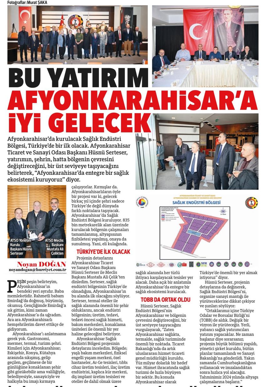 Afyonkarahisar'da Ticaret ve Sanayi Odası Liderleri Hürriyet Gazetesi'nde Gündemde