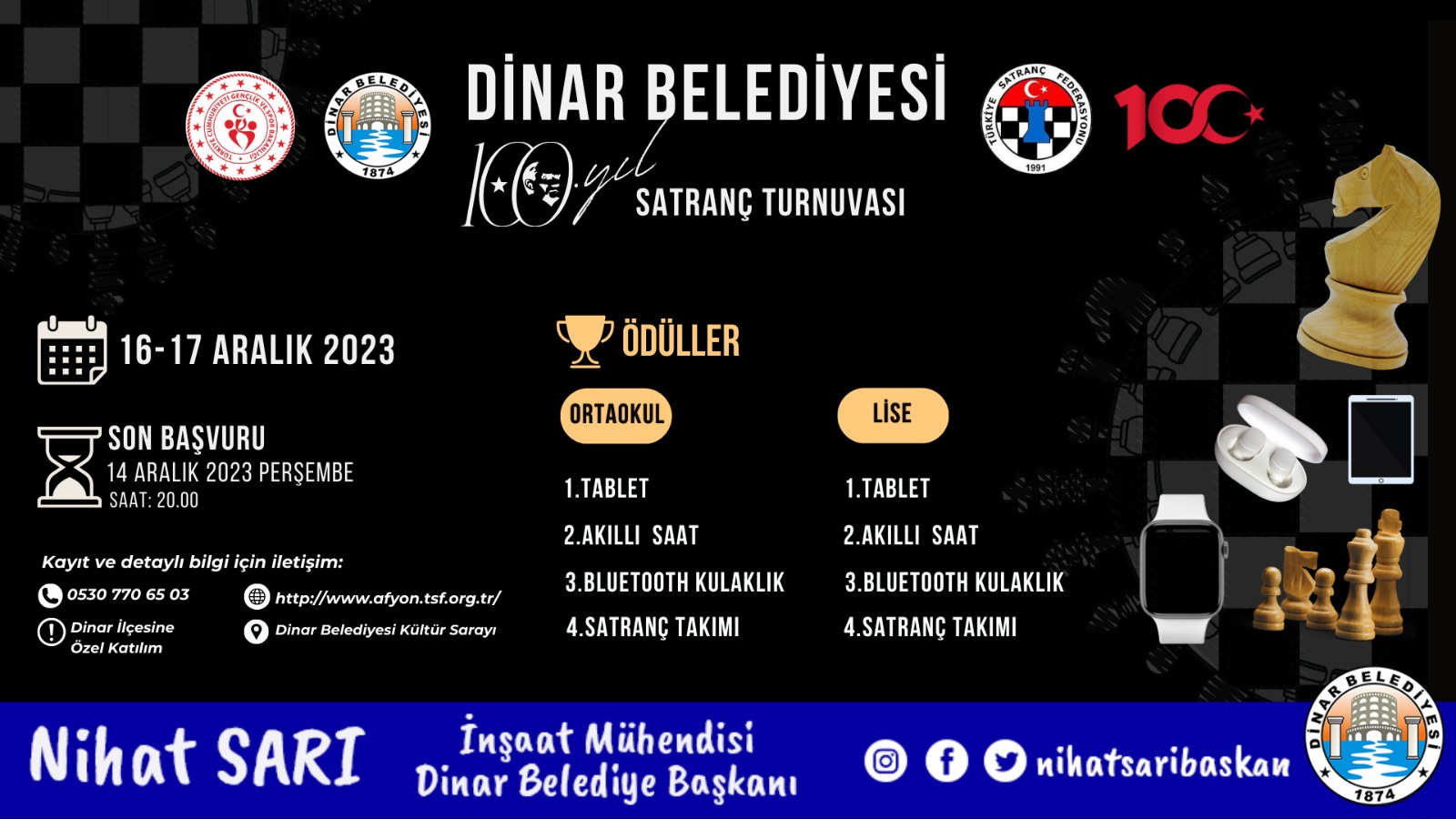 Dinar'da Dikkat Çeken Satranç Turnuvası