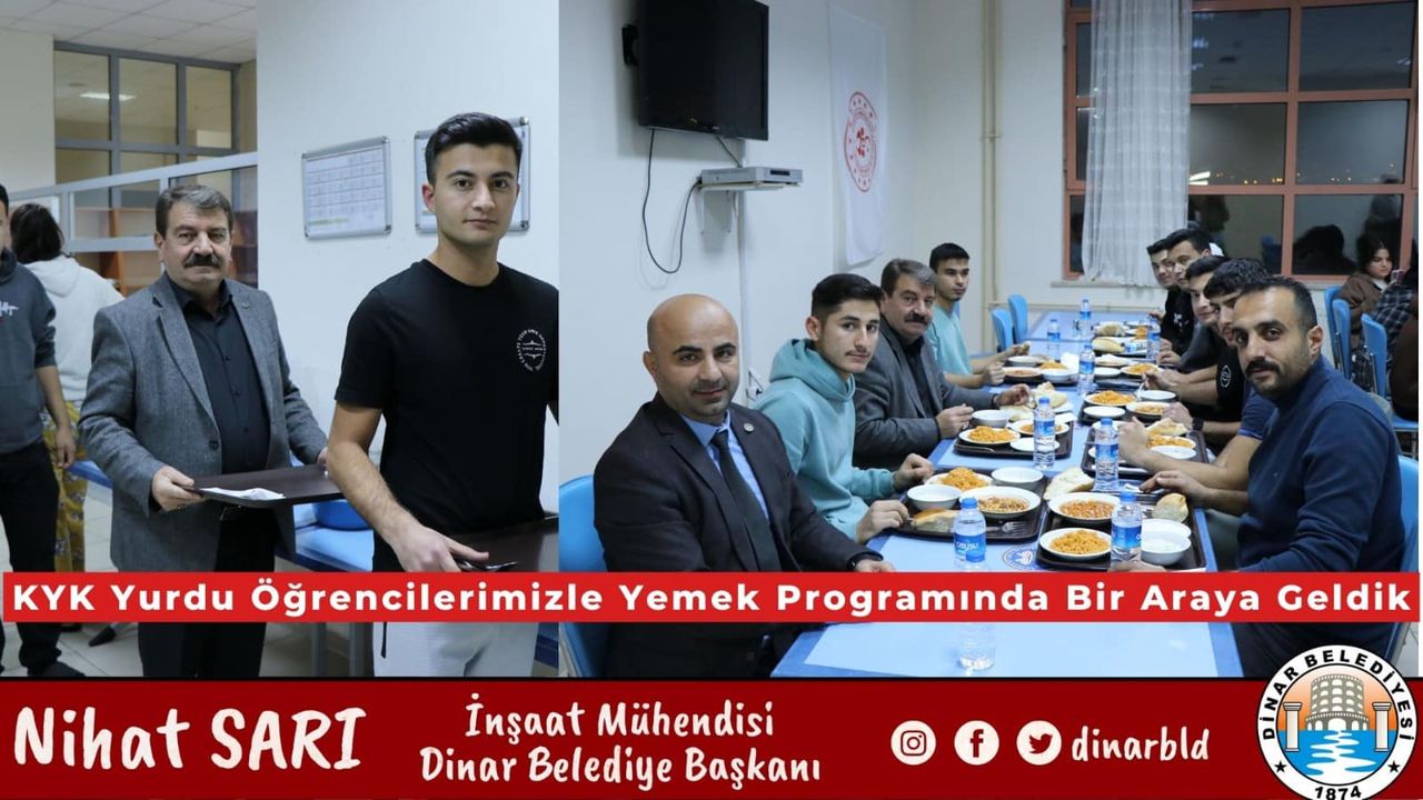 Belediye Başkanı Nihat Sarı, Dinar'da Yurtta Kalan Öğrencilerle Buluştu