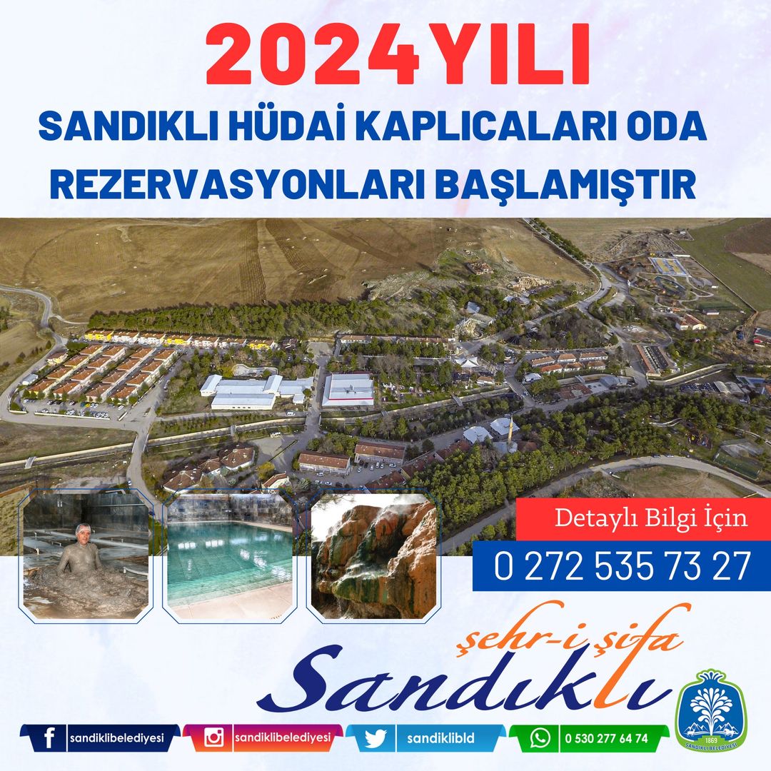 2024 Yılı İçin Sandıklı Hüdai Kaplıcaları Rezervasyonları Başladı