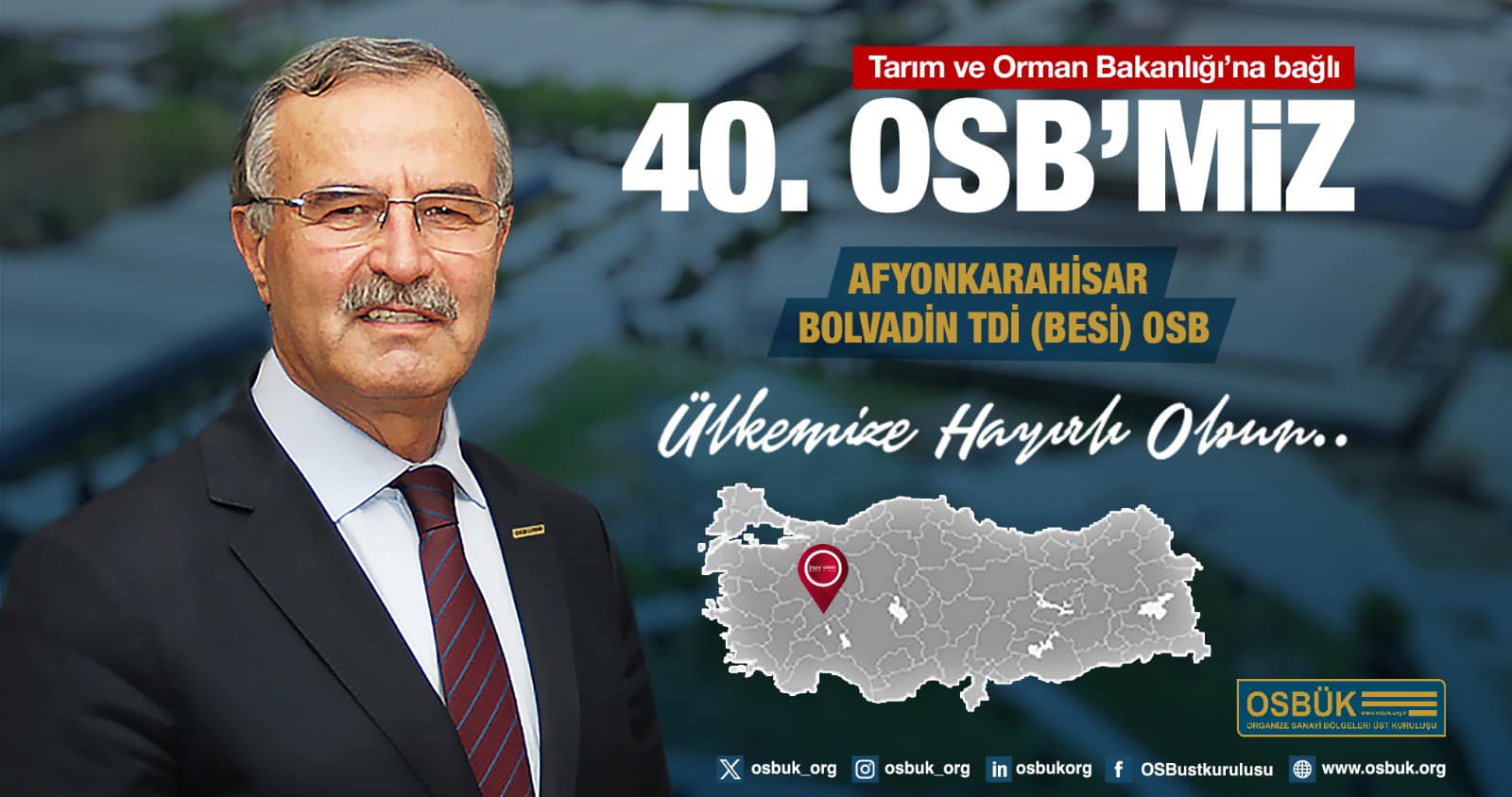 Afyonkarahisar'da Yeni Tarımsal İhtisas Organize Sanayi Bölgesi Faaliyete Geçiyor