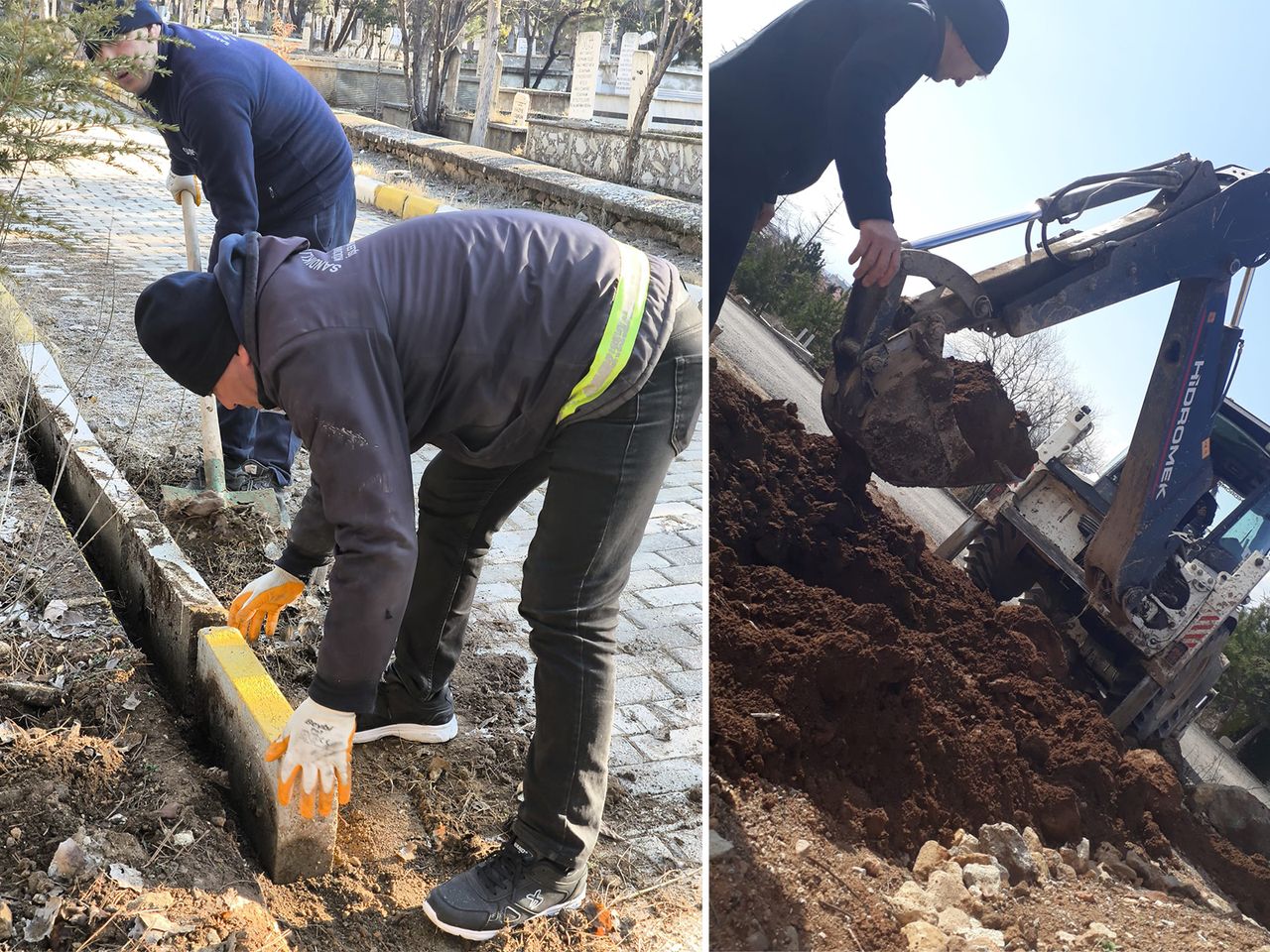 Sandıklı'da Kabristanın Bakım ve Onarımı Yapılıyor