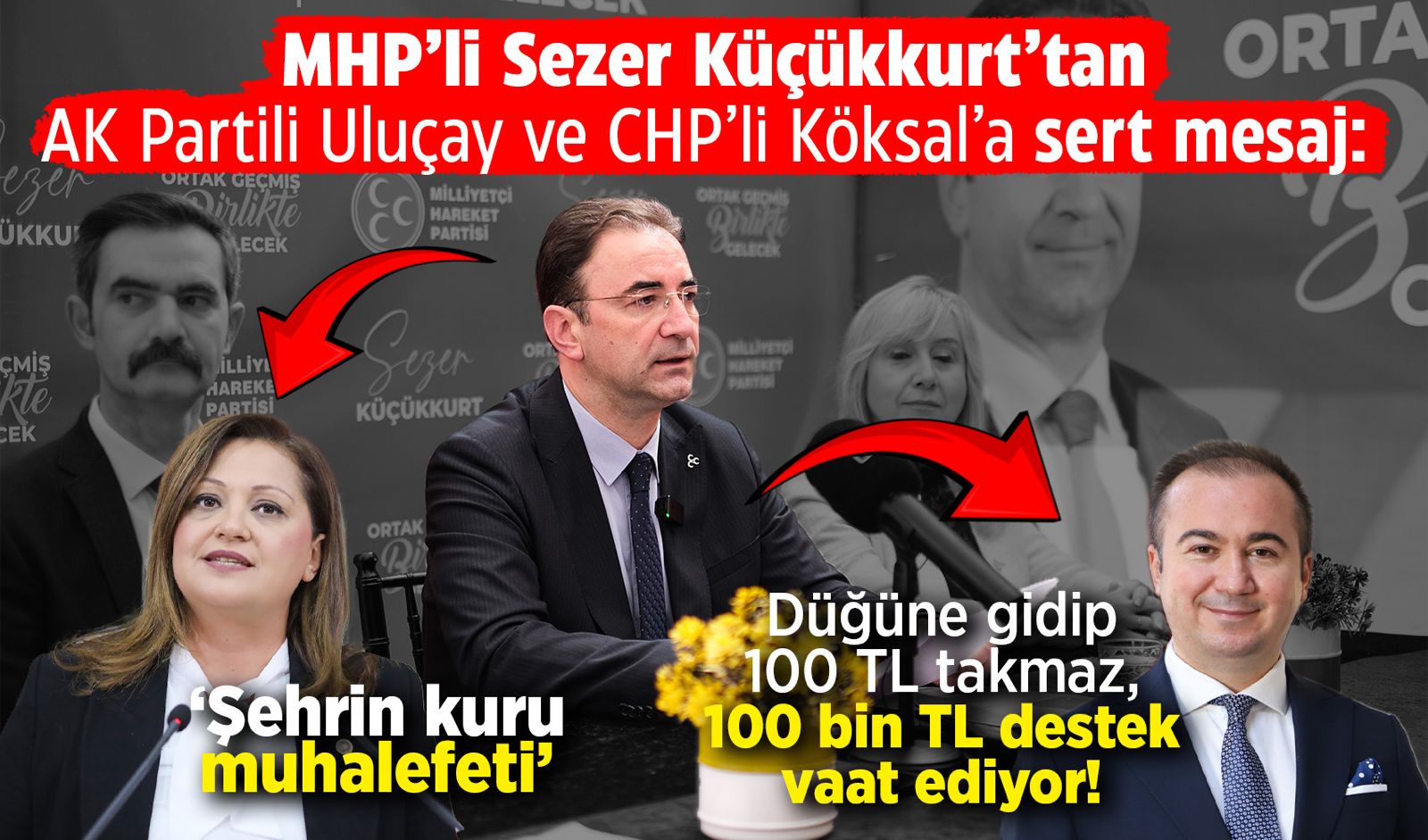 MHP'li İlçe Başkanı, AK Parti'li Belediye Başkanını 100 TL Göndermesiyle Eleştirdi