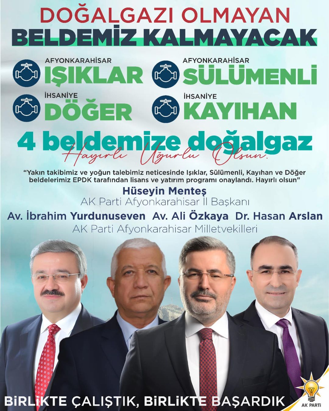 Afyonkarahisar'da doğalgaz yatırımları hız kazanıyor