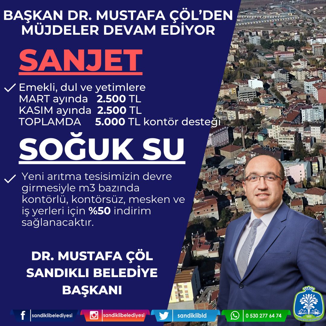 Sandıklı'da Belediye Başkanı Dr. Mustafa Çöl'den Müjde: Mali Destek ve İndirimler Geliyor!