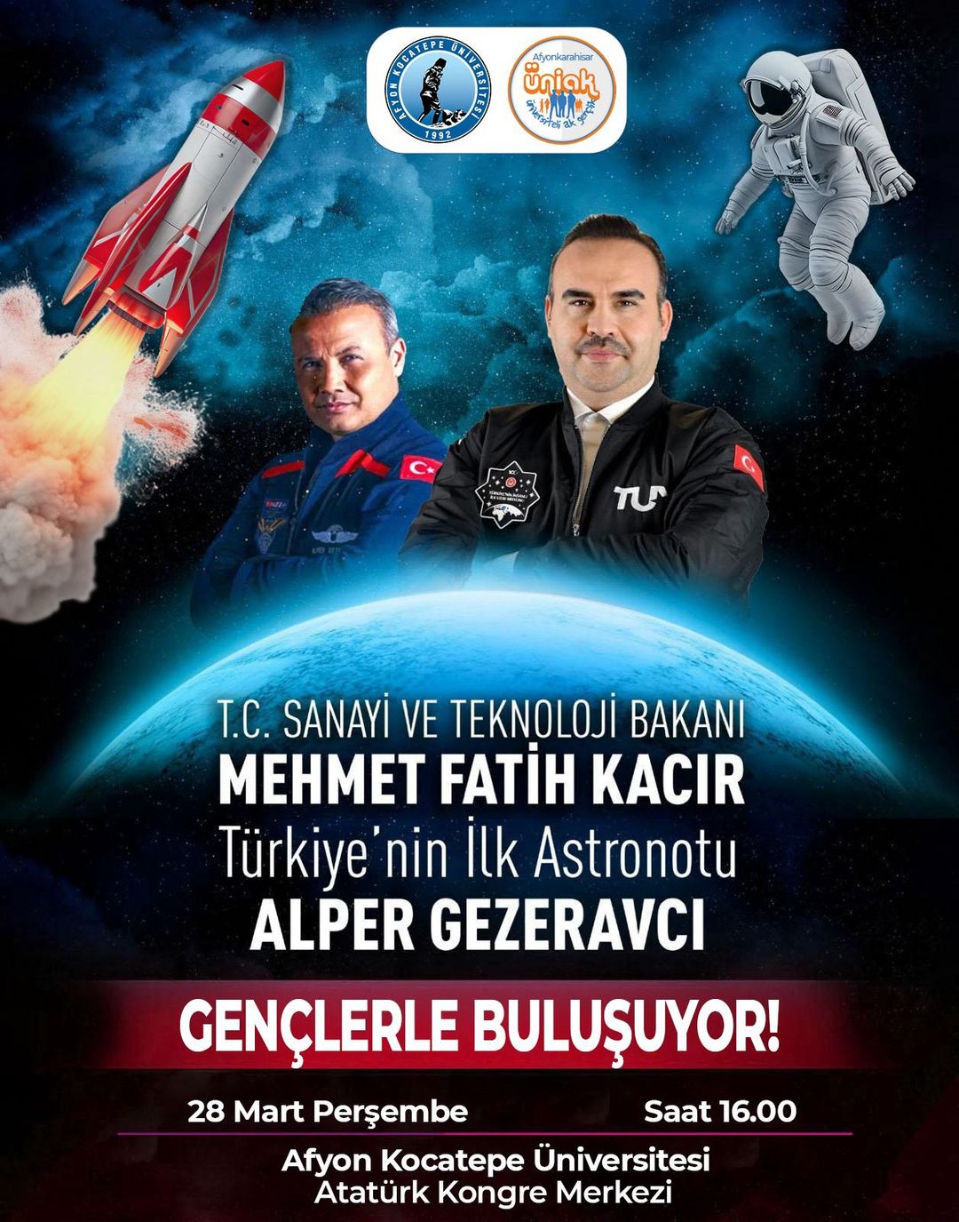 Türkiye'nin İlk Astronotu ve Bakan Kacır, Öğrencilerle Buluşacak.