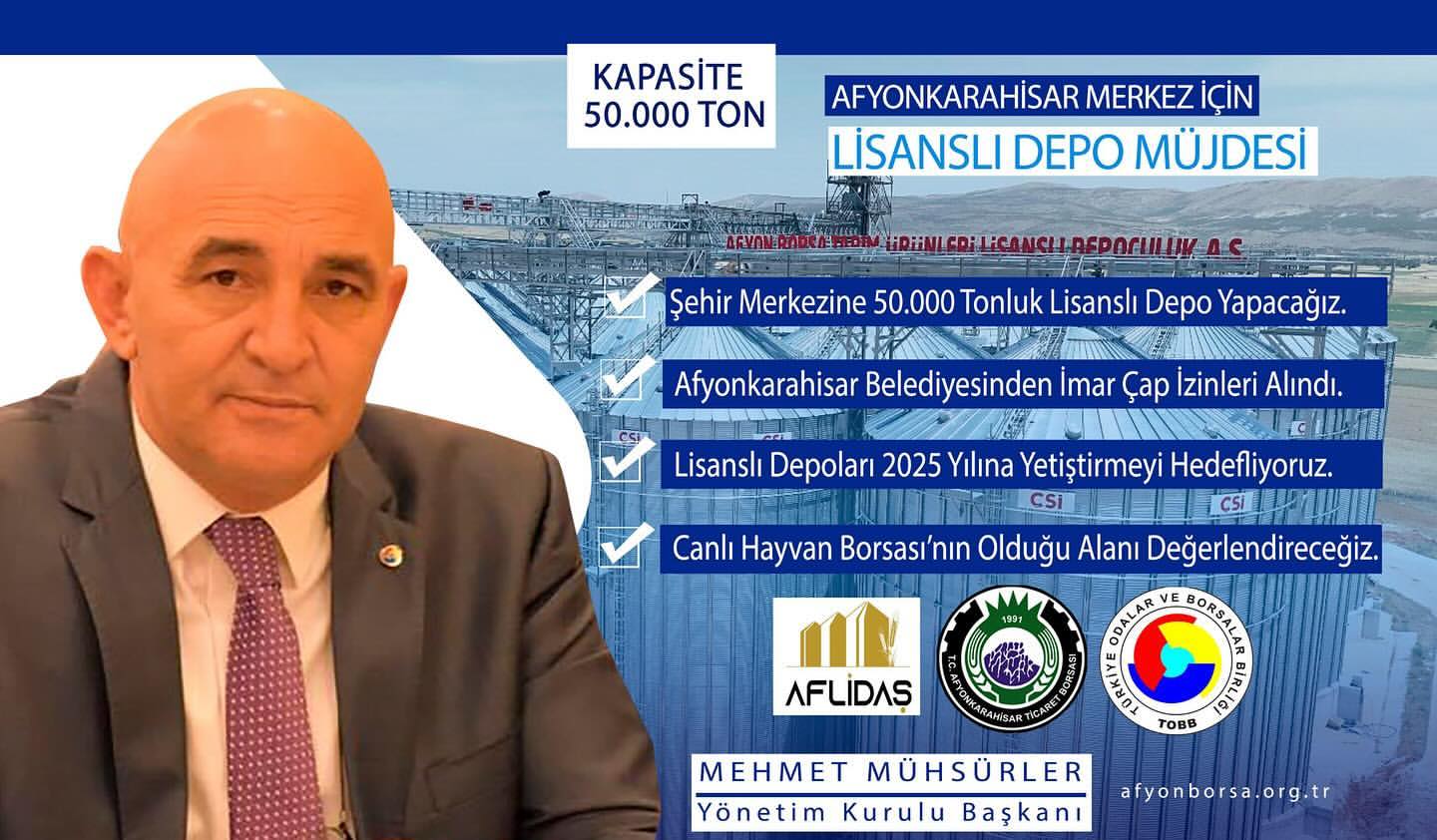 Afyonkarahisar Ticaret Borsası, Yeni Lisanslı Depo Yatırımı Hedefliyor