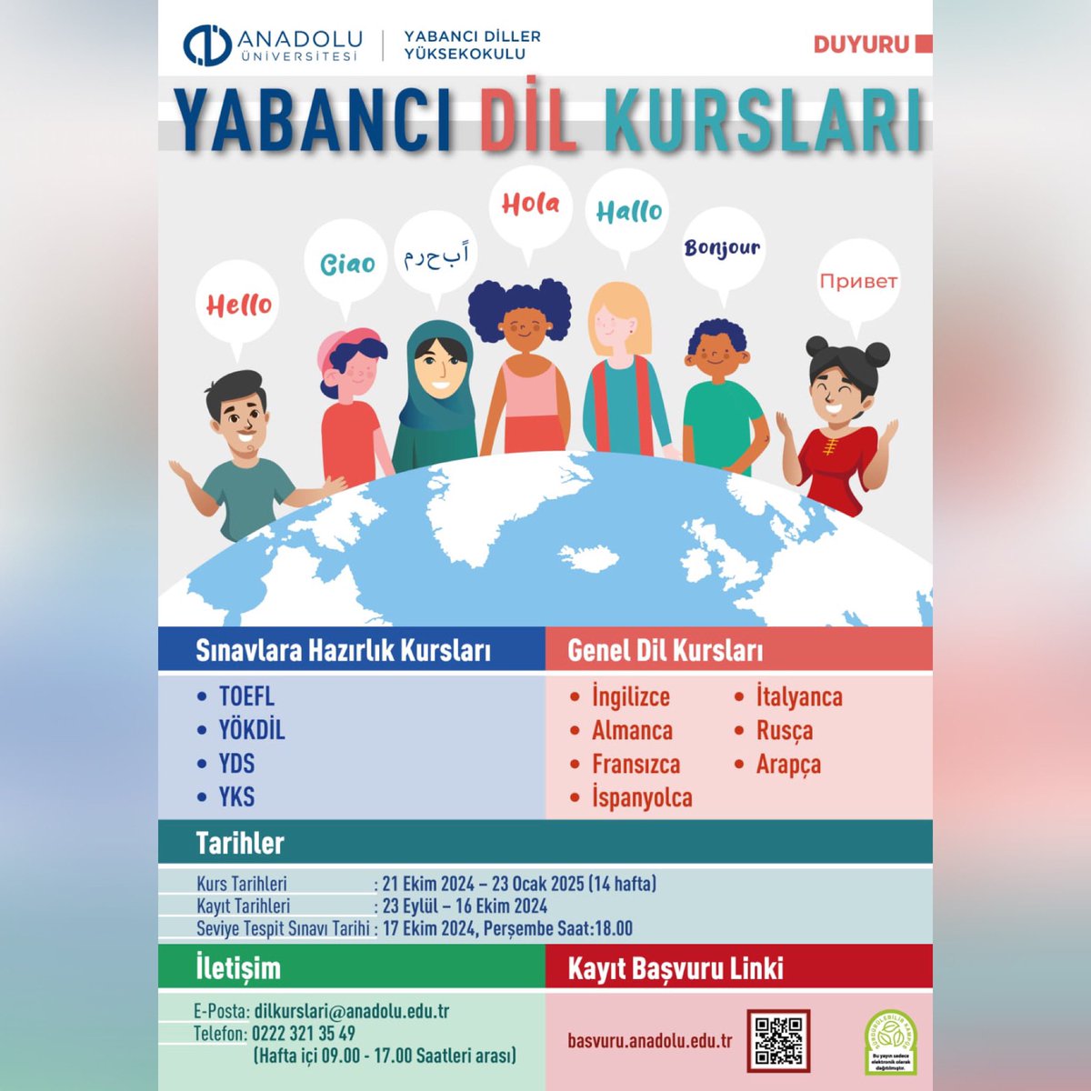 Yabancı Dil Kursları Başlıyor