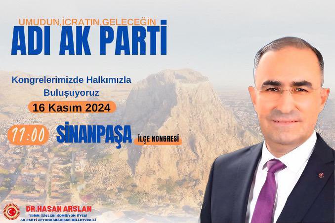 Sinanpaşa'da AK Parti Kongresi: Erkan Kandemir Katılım Sağlayacak