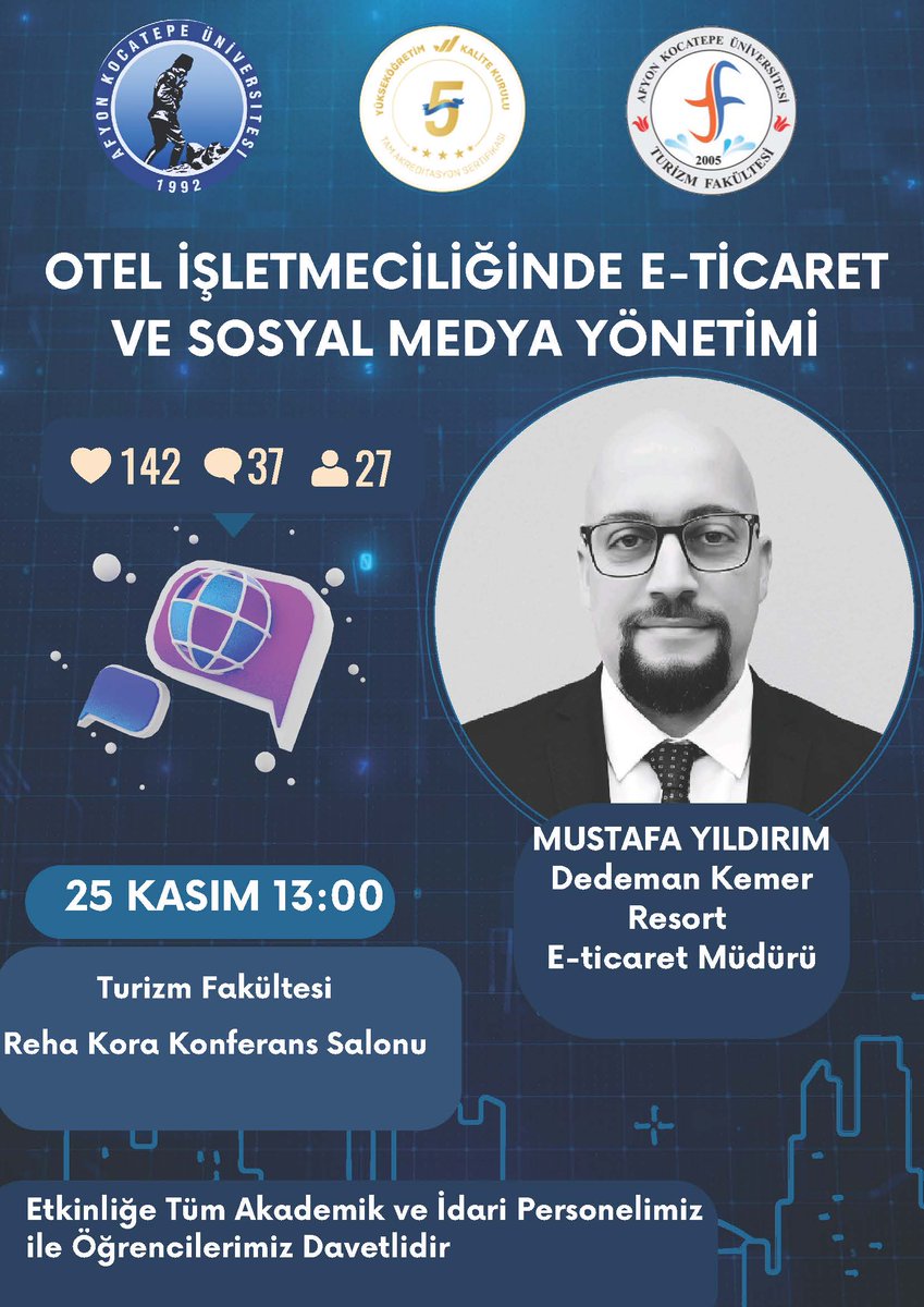 Afyon Kocatepe Üniversitesi'nde E-Ticaret ve Sosyal Medya Yönetimi Eğitimi