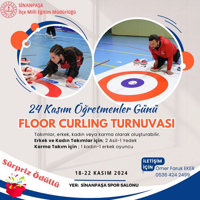 Sinanpaşa İlçe Milli Eğitim Müdürlüğü Öğretmenler Günü Floor Curling Turnuvası Düzenliyor