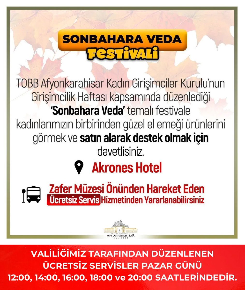 Afyonkarahisar’da Sonbahara Veda Festivali: Girişimcilerden Renkli Etkinlik