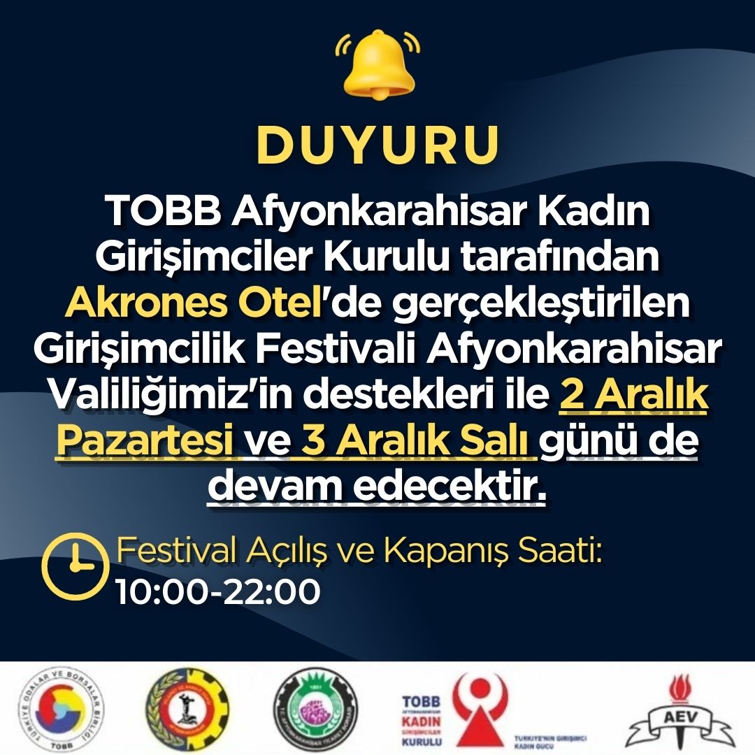 Afyonkarahisar'da Girişimcilik Rüzgarı: Kadın Girişimciler Festivali Başladı