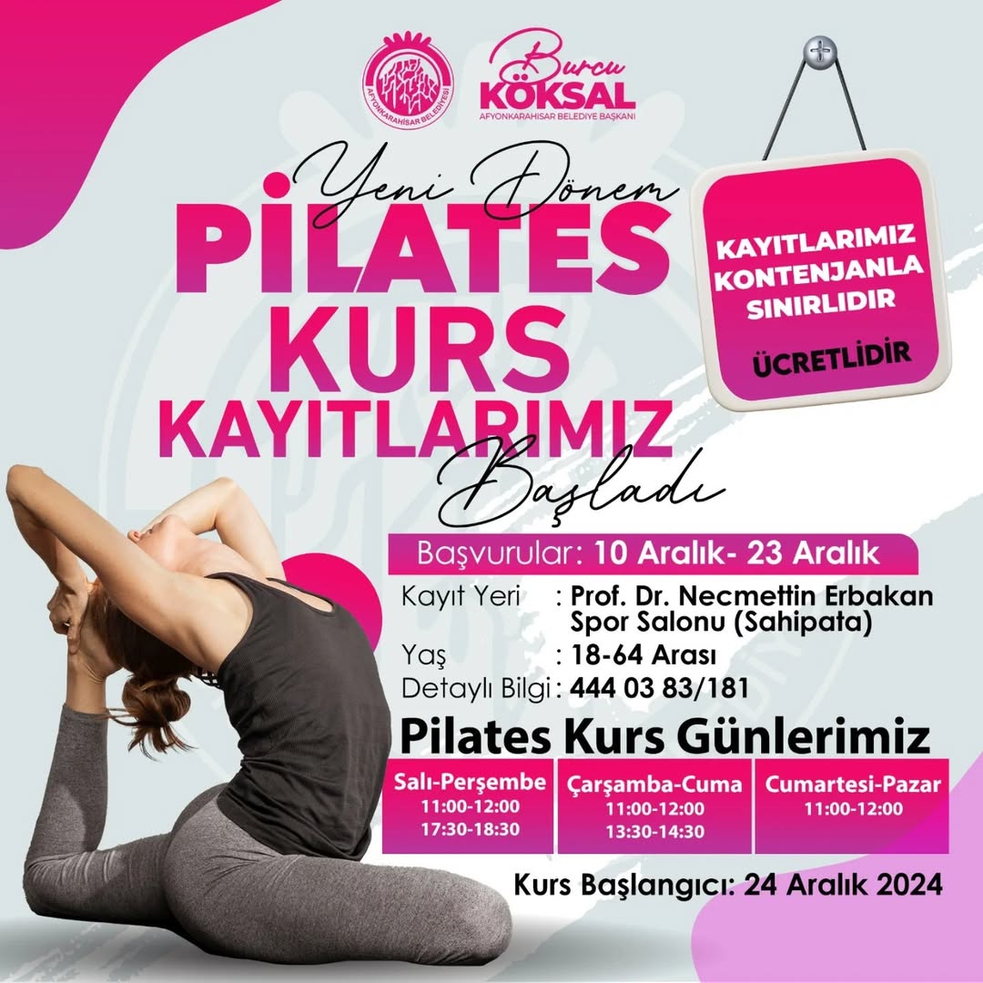 Afyonkarahisar'da Pilatesseverler İçin Yeni Dönem Müjdesi