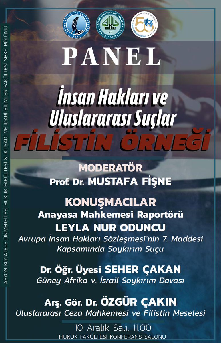 Afyon Kocatepe Üniversitesi'nde Filistin'in Hukuksal Boyutu Ele Alındı