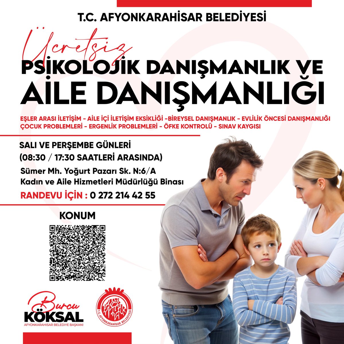 Afyonkarahisar'da Psikolojik ve Aile Danışmanlık Hizmetleri Başlıyor