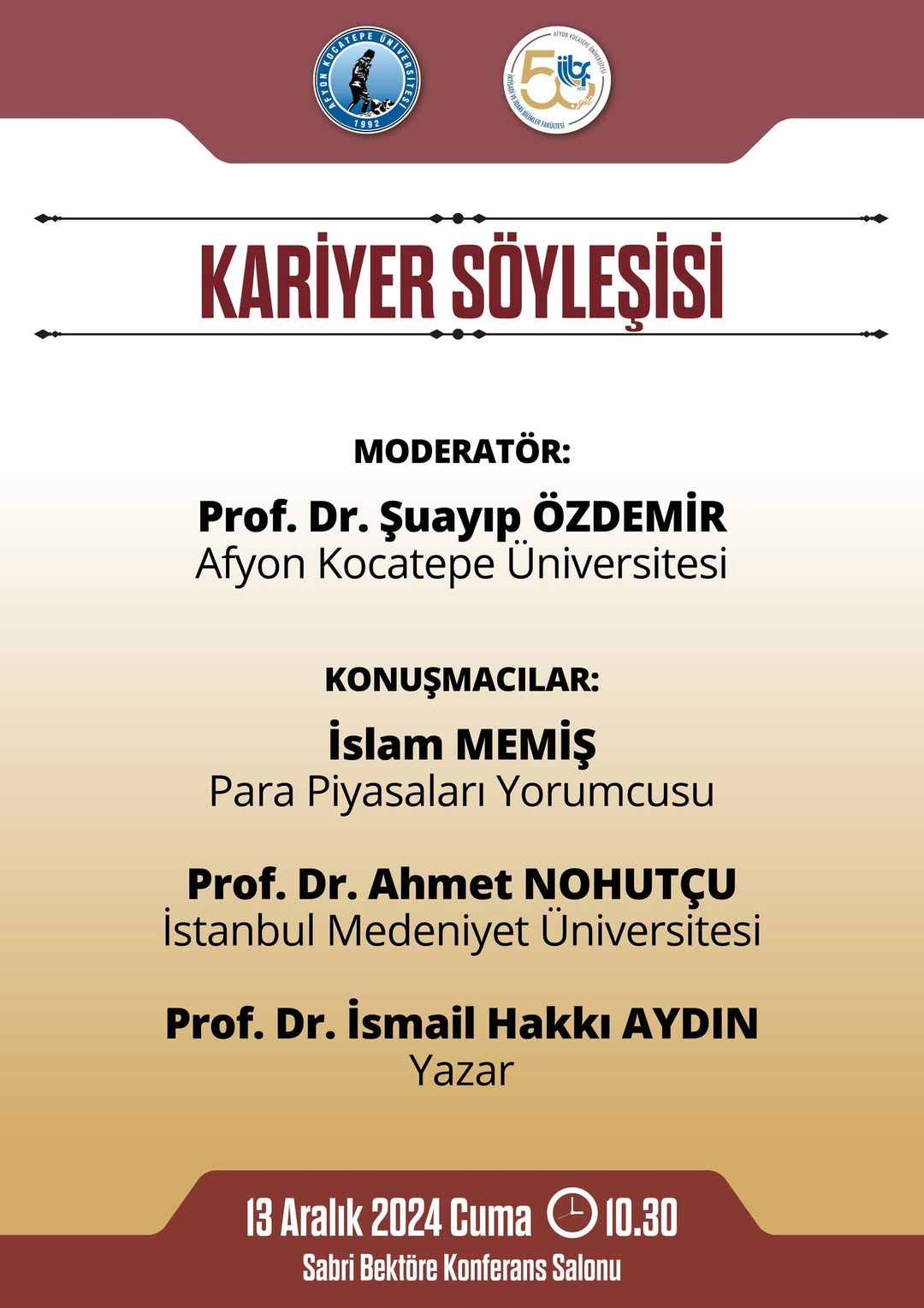 Kariyerini Şekillendirmek İsteyen Öğrenciler İçin Söyleşi: Afyon Kocatepe Üniversitesi’nde Kariyer Günü