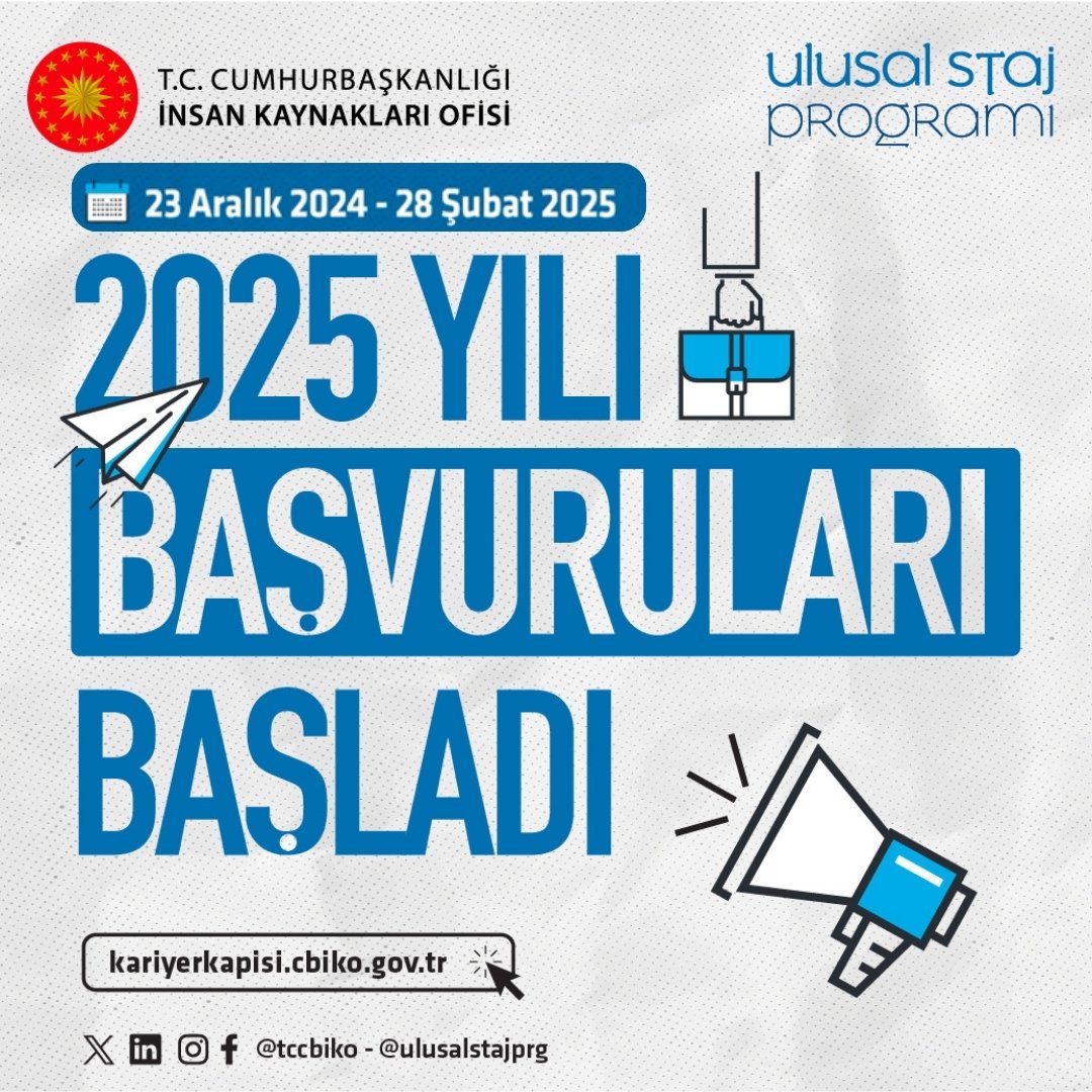 2025 Ulusal Staj Programı için Başvurular Başladı