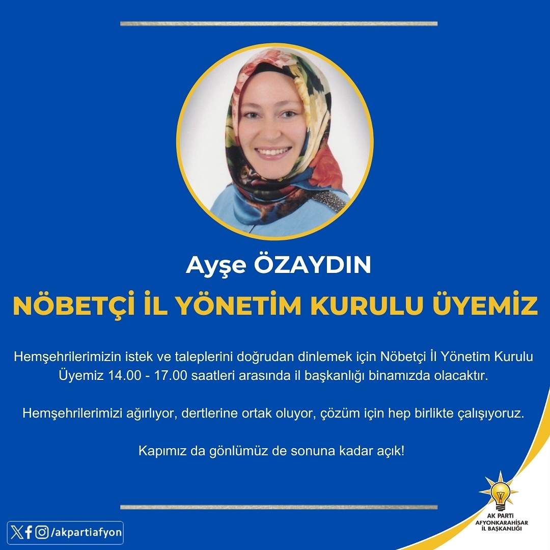 AK Parti Afyonkarahisar'da Halkla Buluşma: Nöbetçi İl Yönetim Kurulu Üyesi Görev Başında