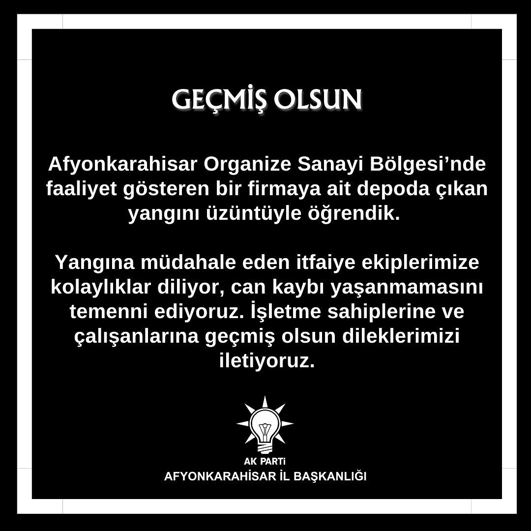 Afyonkarahisar'daki Fabrika Yangınında Can Kaybı Yaşanmadı: Geçmiş Olsun Mesajları Yağdı