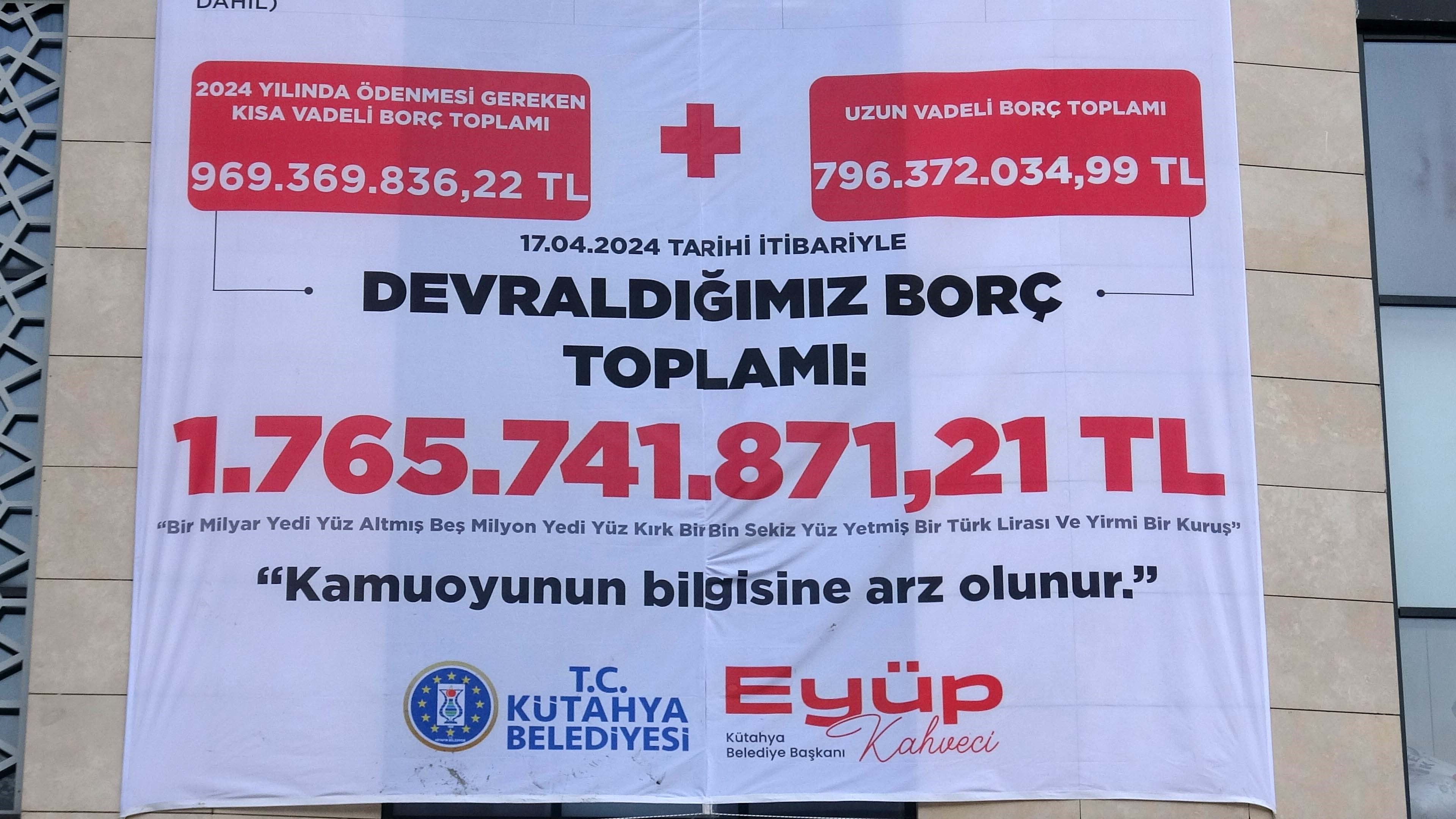 Kütahya Belediyesi Borçlarını Afiş Yaparak Astı 