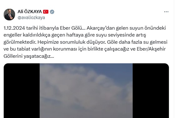 Eber Gölü'nde Su Seviyesi Artıyor: Ali Özkaya'dan Çağrı